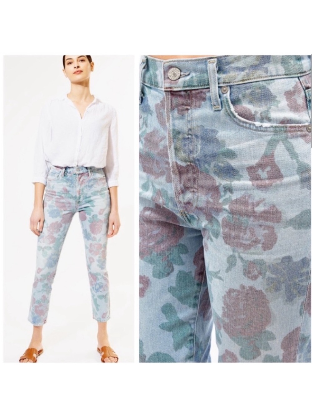 Citizens of Humanity Olivia Ultra High Rise Slim Ankle Jeans Bouquet 27 NWOT